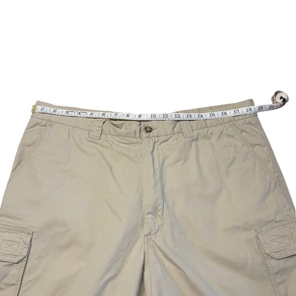 CACHAREL Beige Double Zip Off Trousers High Rise Cargo 100% Cotton Size 38 Flaws - Picture 14 of 16